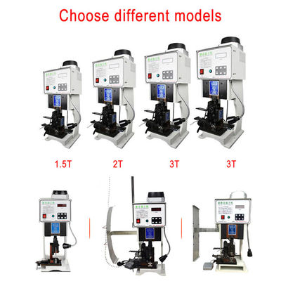 ০.৭৫ কিলোওয়াট মোটর পাওয়ার, ১৫ কিলো নিউটন চাপ ক্ষমতা এবং ২২০V ৫০Hz বিদ্যুৎ সরবরাহ সহ আধা-স্বয়ংক্রিয় টার্মিনাল ক্রাইম্পিং মেশিন