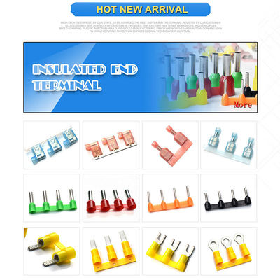 সার্কুলার ক্রাম্প টার্মিনাল 5MM 10MM ক্রমাগত প্রাক-ইনসুলেটেড রিং টার্মিনাল তামা তারের লগ
