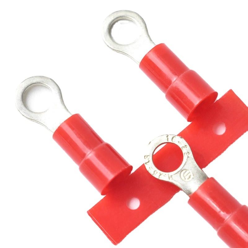 সার্কুলার ক্রাম্প টার্মিনাল 5MM 10MM ক্রমাগত প্রাক-ইনসুলেটেড রিং টার্মিনাল তামা তারের লগ